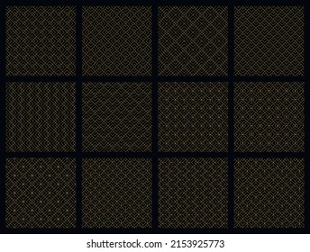 A set of 12 seamless geometric patterns . Fine lines.