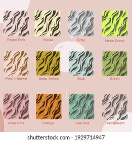 A set of 12 Seamless Tiger Prints, made in vector graphics, perfectly scalable and excellent for commercial use. Seamless design to create endless pattern with different colours and backgrounds.