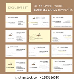 Set of 12 Shaving foam  Creative Busienss Card Template. Editable Creative logo and Visiting card background