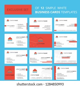 Set of 12 Shower  Creative Busienss Card Template. Editable Creative logo and Visiting card background