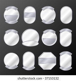 Set of 12 silver badges