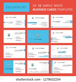 Set of 12 Social media user profile Creative Busienss Card Template. Editable Creative logo and Visiting card background