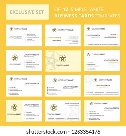 Set of 12 Star  Creative Business Card Template. Editable Creative logo and Visiting card background