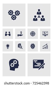 Set Of 12 Startup Icons Set.Collection Of Money Growth, Meeting, Repair Service And Other Elements.