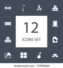 Set Of 12 Structure Icons Set.Collection Of Approach, Technology, Gate And Other Elements.