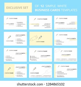 Set of 12 Syringe Creative Busienss Card Template. Editable Creative logo and Visiting card background