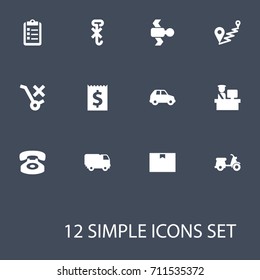Set Of 12 Systematization Icons Set.Collection Of Scooter, Forbidden, Call And Other Elements.
