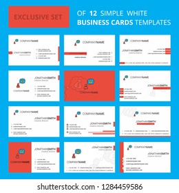Set of 12 Thinking about money  Creative Busienss Card Template. Editable Creative logo and Visiting card background