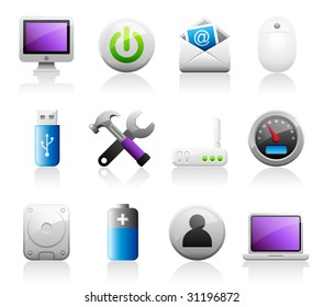 Set of 12 Titanium Series computer icons