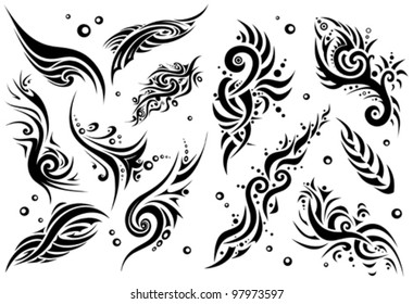 Set of 12 tribal tattoo (set 1)