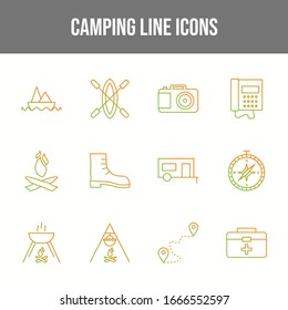 Set of 12 Unique Camping Vector Icons