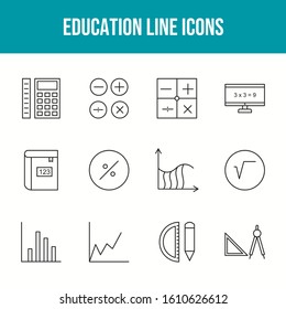 Set of 12 Unique Education Vector Icons