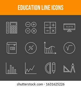 Set of 12 Unique Education Vector Icons