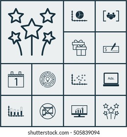 Set Of 12 Universal Editable Icons. Can Be Used For Web, Mobile And App Design. Includes Icons Such As Agenda, Present, Questionnaire And More.