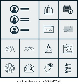 Set Of 12 Universal Editable Icons. Can Be Used For Web, Mobile And App Design. Includes Icons Such As Appointment, Greeting Email, Line Grid And More.