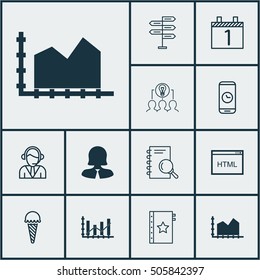 Set Of 12 Universal Editable Icons. Can Be Used For Web, Mobile And App Design. Includes Icons Such As Warranty, Sequence Graphics, Collaborative Solution And More.