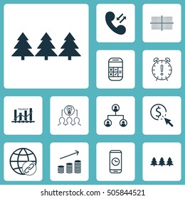 Set Of 12 Universal Editable Icons. Can Be Used For Web, Mobile And App Design. Includes Icons Such As Coins Growth, Holiday Ornament, Calculation And More.