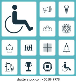 Set Of 12 Universal Editable Icons. Can Be Used For Web, Mobile And App Design. Includes Icons Such As Frozen Food, Cooperation, Accessibility And More.