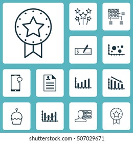 Set Of 12 Universal Editable Icons. Can Be Used For Web, Mobile And App Design. Includes Icons Such As Messaging, Bank Payment, Schedule And More.