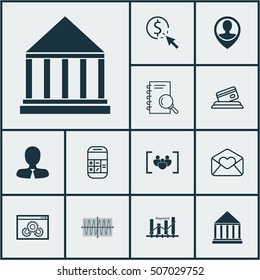 Set Of 12 Universal Editable Icons. Can Be Used For Web, Mobile And App Design. Includes Icons Such As Greeting Email, Employee Location, Analysis And More.