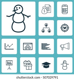 Set Of 12 Universal Editable Icons. Can Be Used For Web, Mobile And App Design. Includes Icons Such As Focus Group, Tree Structure, Report And More.