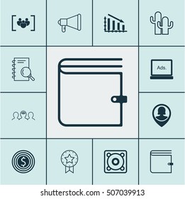 Set Of 12 Universal Editable Icons. Can Be Used For Web, Mobile And App Design. Includes Icons Such As Digital Media, Music, Wallet And More.