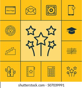 Set Of 12 Universal Editable Icons. Can Be Used For Web, Mobile And App Design. Includes Icons Such As Festive Fireworks, Innovation, Warranty And More.