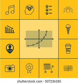 Set Of 12 Universal Editable Icons. Can Be Used For Web, Mobile And App Design. Includes Icons Such As Job Applicants, Fail Graph, Employee Location And More.