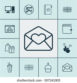 Set Of 12 Universal Editable Icons. Can Be Used For Web, Mobile And App Design. Includes Icons Such As Greeting Email, Forbidden Mobile, Warranty And More.