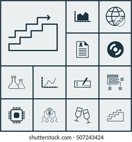 Set Of 12 Universal Editable Icons. Can Be Used For Web, Mobile And App Design. Includes Icons Such As Schedule, Growth, Champagne Glasses And More.