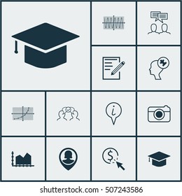 Set Of 12 Universal Editable Icons. Can Be Used For Web, Mobile And App Design. Includes Icons Such As Street, PPC, Paper And More.