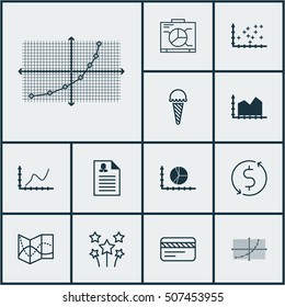 Set Of 12 Universal Editable Icons. Can Be Used For Web, Mobile And App Design. Includes Icons Such As Line Grid, Road Map, Frozen Food And More.
