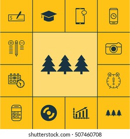 Set Of 12 Universal Editable Icons. Can Be Used For Web, Mobile And App Design. Includes Icons Such As Call Duration, Profit Graph, Holiday Ornament And More.