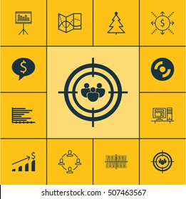 Set Of 12 Universal Editable Icons. Can Be Used For Web, Mobile And App Design. Includes Icons Such As Focus Group, Money, Cosinus Diagram And More.