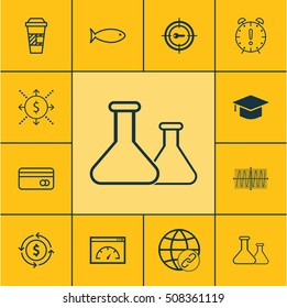 Set Of 12 Universal Editable Icons. Can Be Used For Web, Mobile And App Design. Includes Icons Such As Time Management, Money, Keyword Marketing And More.