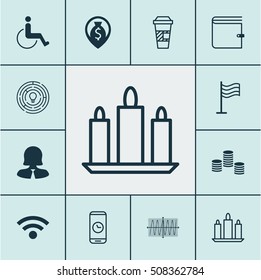 Set Of 12 Universal Editable Icons. Can Be Used For Web, Mobile And App Design. Includes Icons Such As Business Woman, Innovation, Wireless And More.