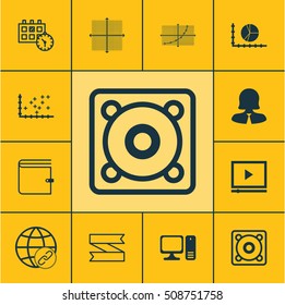 Set Of 12 Universal Editable Icons. Can Be Used For Web, Mobile And App Design. Includes Icons Such As Connectivity, Wallet, Appointment And More.