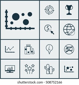 Set Of 12 Universal Editable Icons. Can Be Used For Web, Mobile And App Design. Includes Icons Such As Library, Currency Recycle, PPC And More.