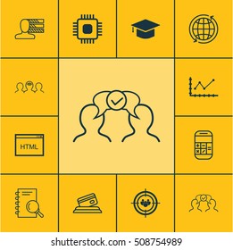 Set Of 12 Universal Editable Icons. Can Be Used For Web, Mobile And App Design. Includes Icons Such As Analysis, Changes Graph, Coaching And More.