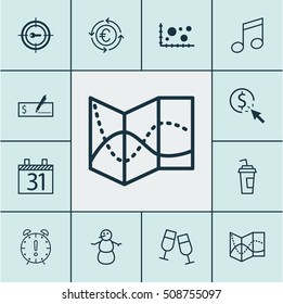 Set Of 12 Universal Editable Icons. Can Be Used For Web, Mobile And App Design. Includes Icons Such As Bank Payment, Crotchets, Comparison And More.