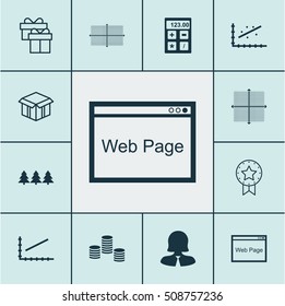 Set Of 12 Universal Editable Icons. Can Be Used For Web, Mobile And App Design. Includes Icons Such As Business Woman, Website, Analytics And More.