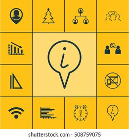 Set Of 12 Universal Editable Icons. Can Be Used For Web, Mobile And App Design. Includes Icons Such As Fail Graph, Measurement, Bars Chart And More.
