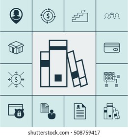 Set Of 12 Universal Editable Icons. Can Be Used For Web, Mobile And App Design. Includes Icons Such As Report, Growth, Pin Employee And More.