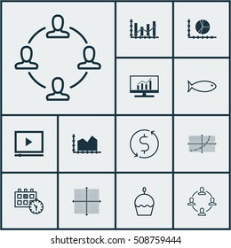 Set Of 12 Universal Editable Icons. Can Be Used For Web, Mobile And App Design. Includes Icons Such As Fishing, Market Research, Appointment And More.