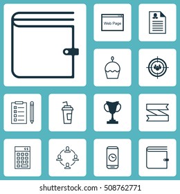 Set Of 12 Universal Editable Icons. Can Be Used For Web, Mobile And App Design. Includes Icons Such As Tournament, Birthday Cake, Wallet And More.