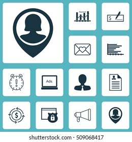 Set Of 12 Universal Editable Icons. Can Be Used For Web, Mobile And App Design. Includes Icons Such As Time Management, Curriculum Vitae, Manager And More.