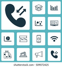 Set Of 12 Universal Editable Icons. Can Be Used For Web, Mobile And App Design. Includes Icons Such As Circle Graph, Newsletter, Blank Ribbon And More.