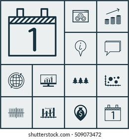 Set Of 12 Universal Editable Icons. Can Be Used For Web, Mobile And App Design. Includes Icons Such As Website Performance, World, Market Research And More.