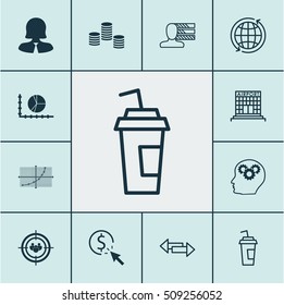 Set Of 12 Universal Editable Icons. Can Be Used For Web, Mobile And App Design. Includes Icons Such As Brain Process, Money, PPC And More.