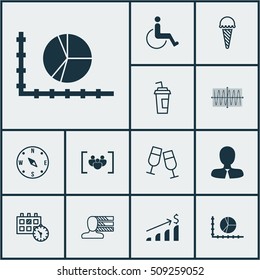 Set Of 12 Universal Editable Icons. Can Be Used For Web, Mobile And App Design. Includes Icons Such As Personal Skills, Appointment, Sinus Graph And More.